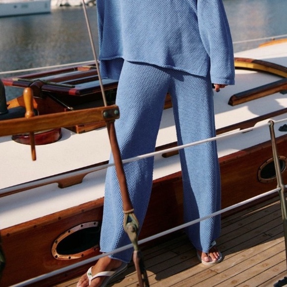 Free People Beach Hailee Relaxed Fit Textured Knit Joggers w/ Elastic Waistband - Picture 14 of 14